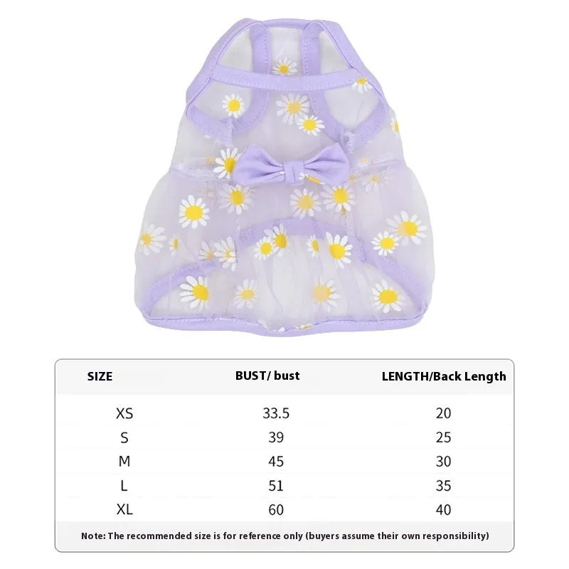 Cat And Dog Daisy Printed Mesh Vest