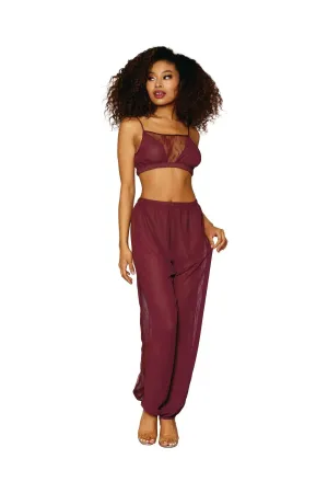 Chiffon and Lace Pajama Set