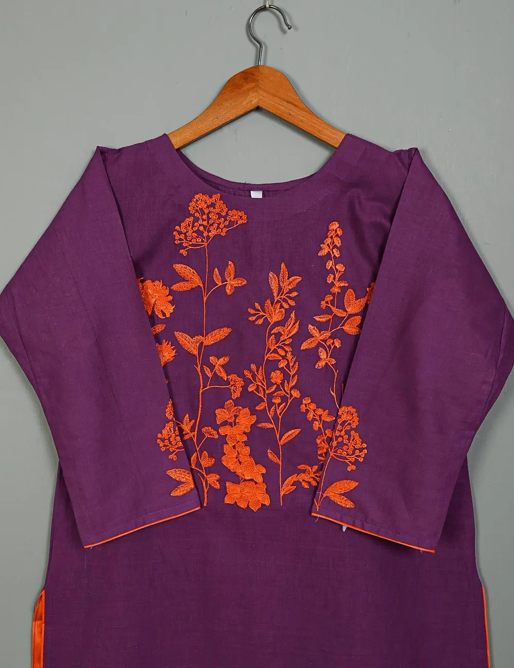 Cotton Embroidered Stitched Kurti - Exotic Loop (TS-066A-Purple)