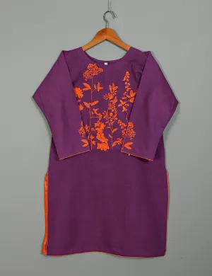 Cotton Embroidered Stitched Kurti - Exotic Loop (TS-066A-Purple)