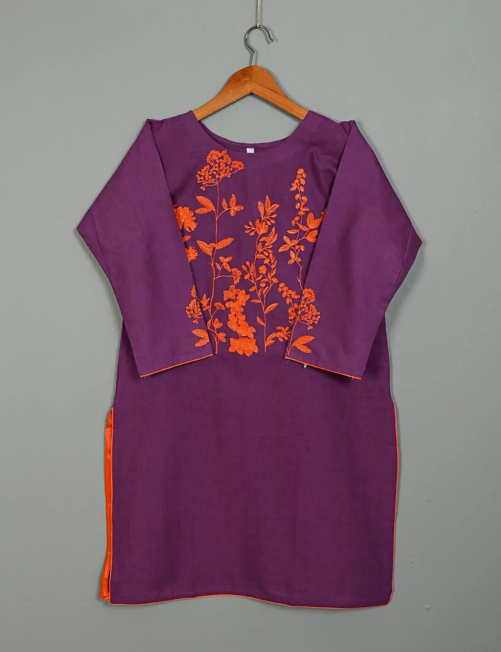 Cotton Embroidered Stitched Kurti - Exotic Loop (TS-066A-Purple)