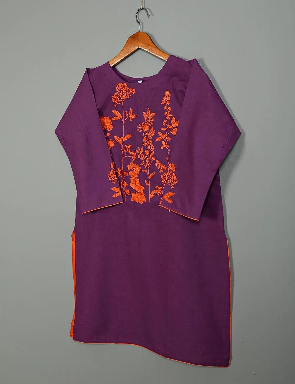 Cotton Embroidered Stitched Kurti - Exotic Loop (TS-066A-Purple)