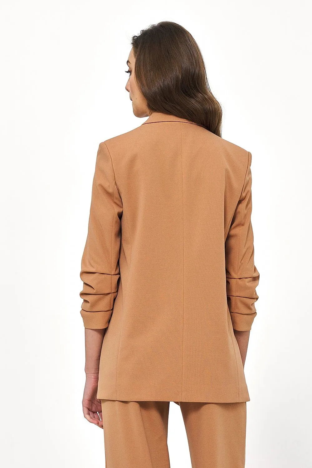 Creased-Sleeve Blazer Jacket Elegance