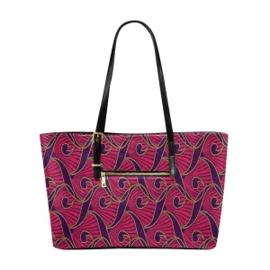 Damola African Print Euramerican Leather Tote Bag- Large