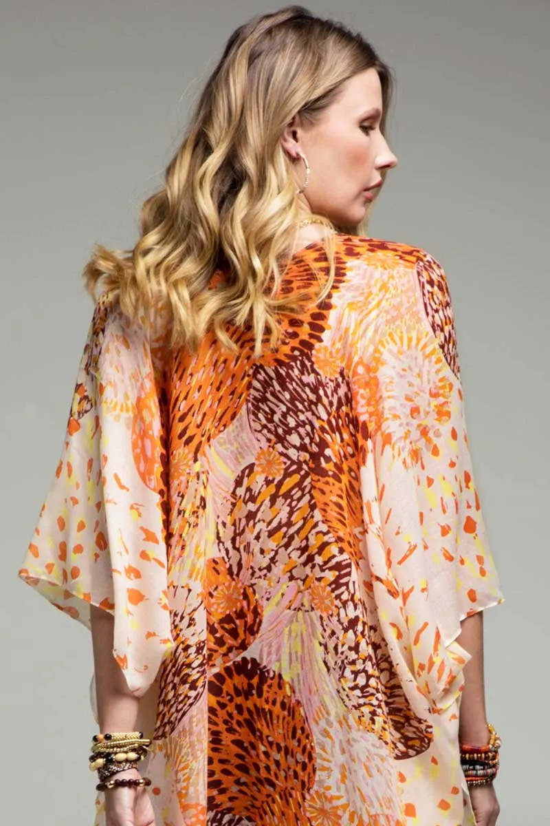 Dandelion Print Kimono