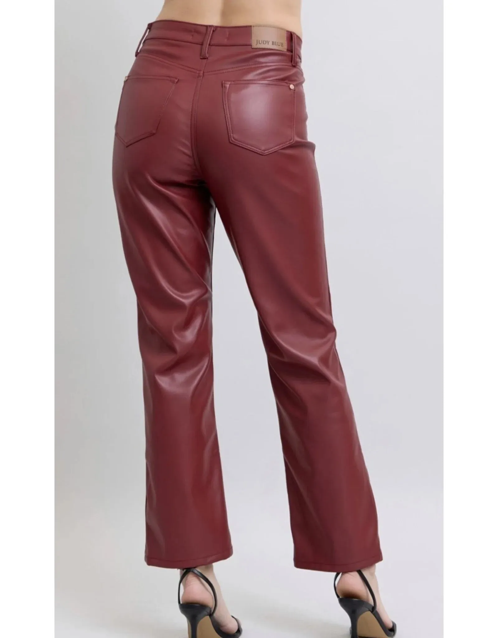 Dannie HW Tummy Control Faux Leather Straight