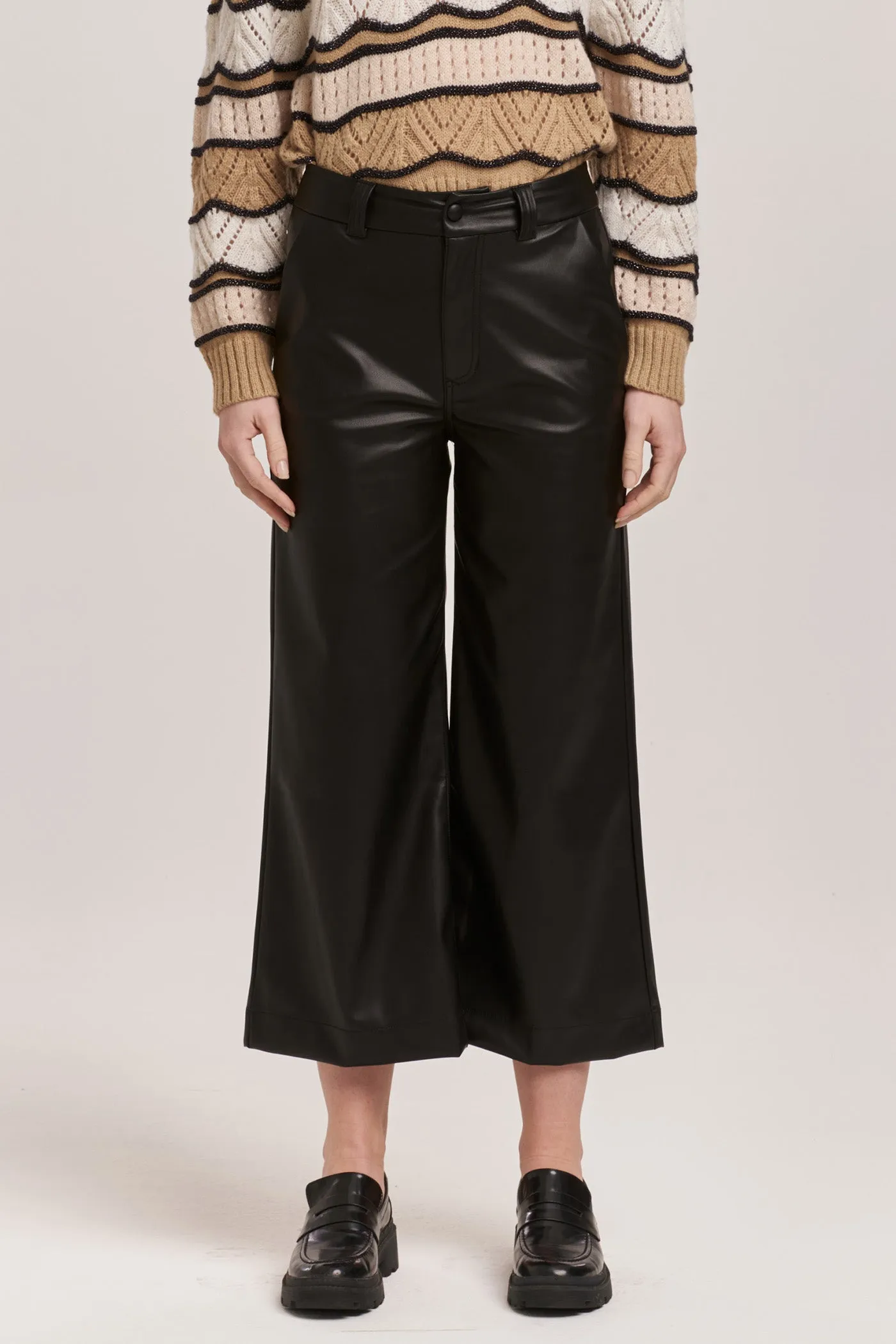 Dear John Audrey Super High Rise Vegan Leather Wide Leg Pants