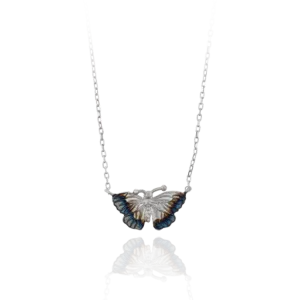 Delicate Butterfly Pendant with Ember Tones