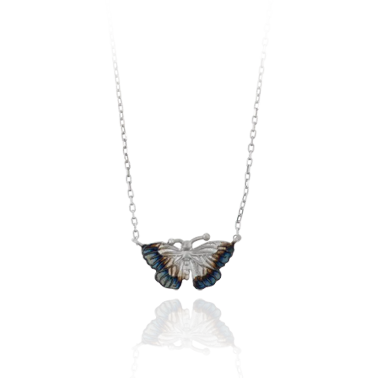 Delicate Butterfly Pendant with Ember Tones
