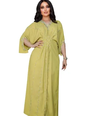 Diamond Trimmed Waist Dress