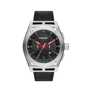 DIESEL ANLG WATCH 0 JWL SS LEATHER STRAP