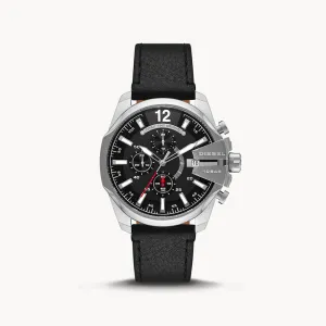 Diesel Baby Chief Chronograph Black Leather Watch