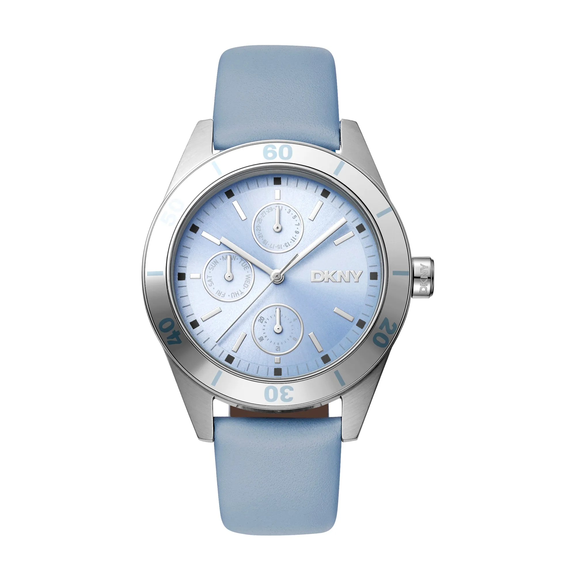 DKNY ACTIVE Women's Blue Dial Leather Strap Watch