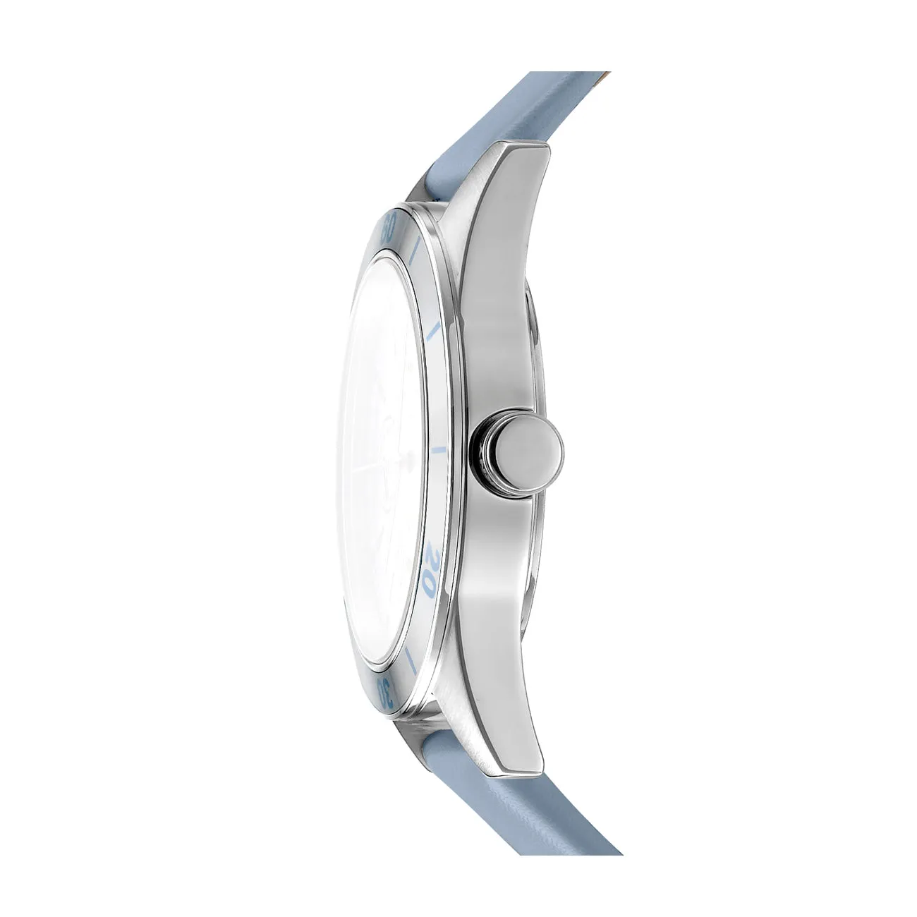 DKNY ACTIVE Women's Blue Dial Leather Strap Watch