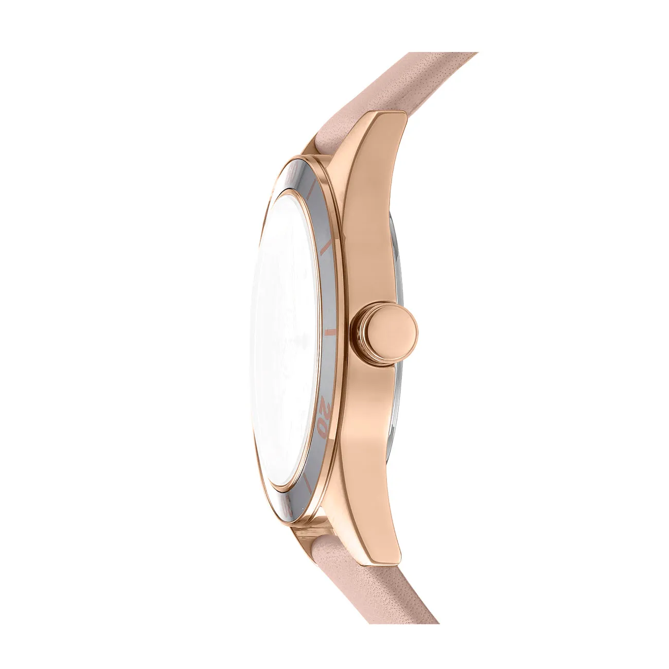 DKNY ACTIVE Women's Silver Dial Leather Strap Watch