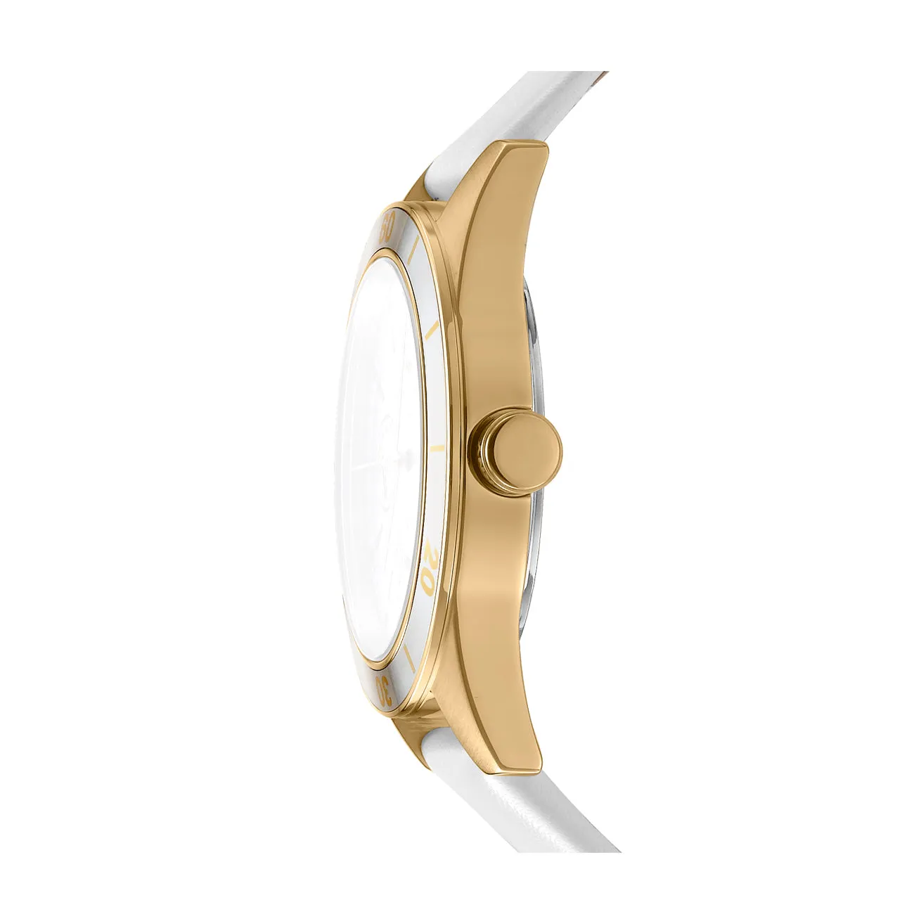 DKNY ACTIVE Women's Silver Dial Leather Strap Watch