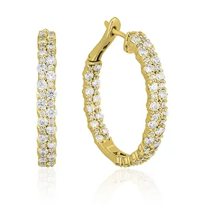 Double Row Prong Set Hoops