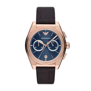 EMPORIO ARMANI FEDERICO MEN'S PRO-PLANET LEATHER WATCH
