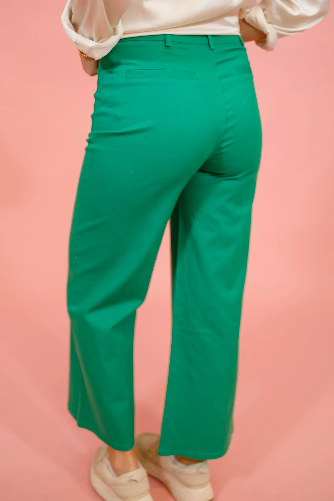 Entro Front Patch Pocket Jeans, GREEN
