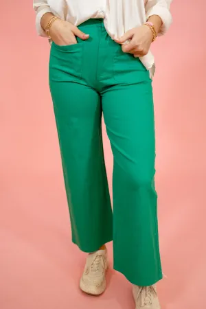 Entro Front Patch Pocket Jeans, GREEN