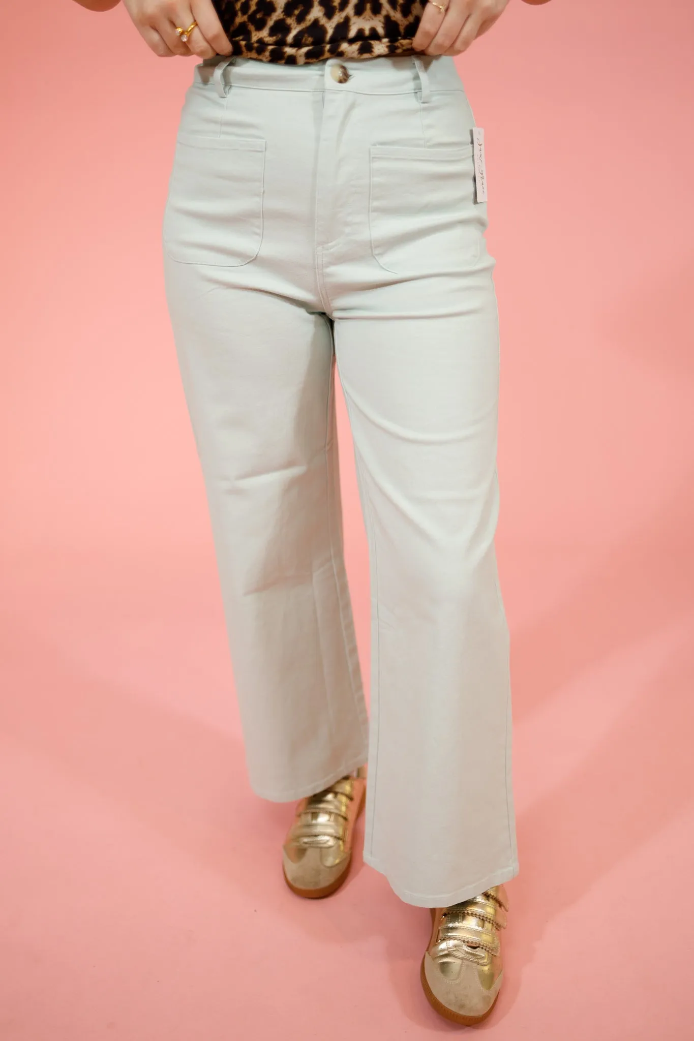 Entro Front Patch Pocket Jeans, SEAFOAM