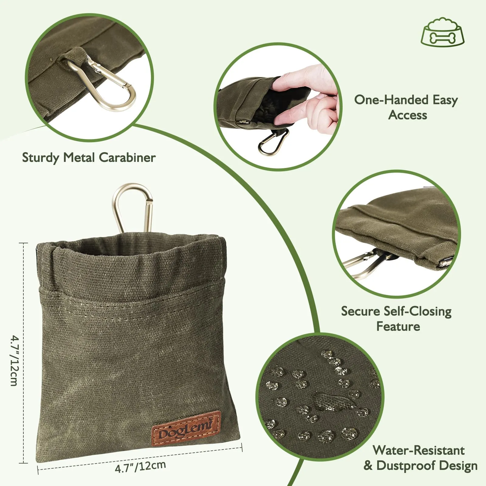 ETIAL Portable Hand Free Dog Treat Pouch for Pet Travel or Outdoor Use
