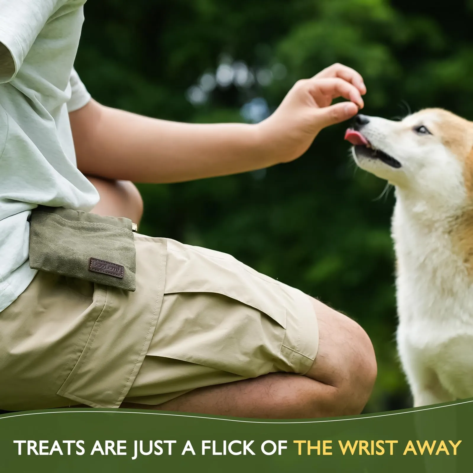 ETIAL Portable Hand Free Dog Treat Pouch for Pet Travel or Outdoor Use