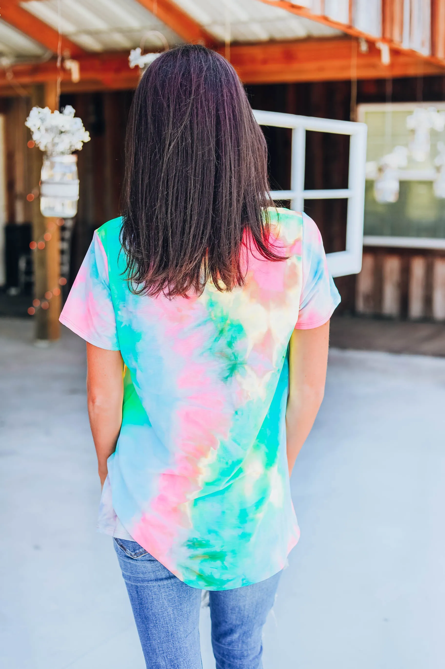 Fantasy Fun Tie Dye Top - Neon Pink/Multi