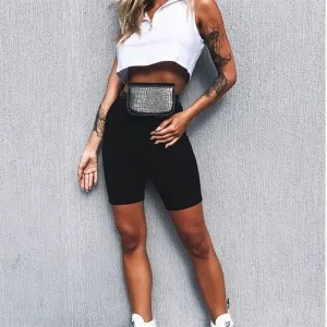 Fashion all-match 5-point pants riding pants