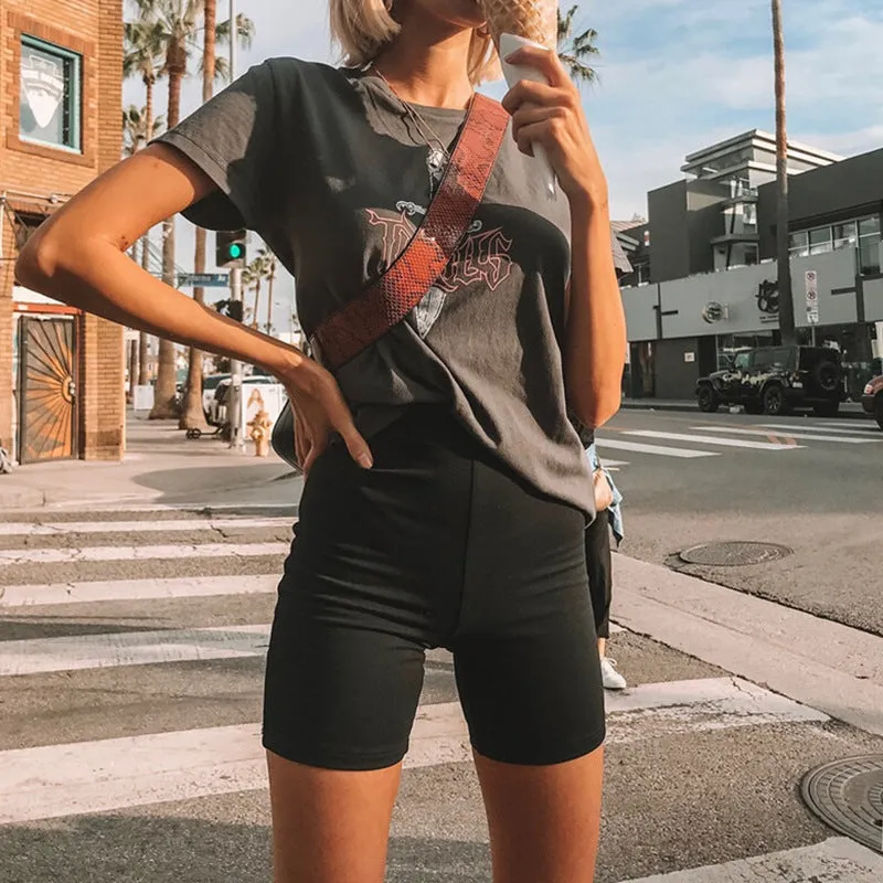 Fashion all-match 5-point pants riding pants