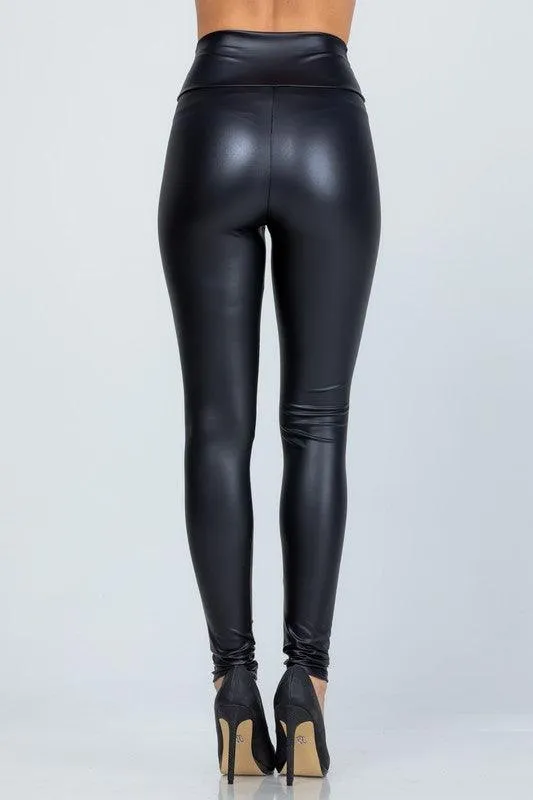 Faux leather leggings