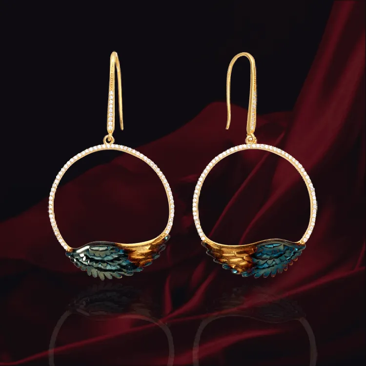 Feathered Halo Ember Earrings