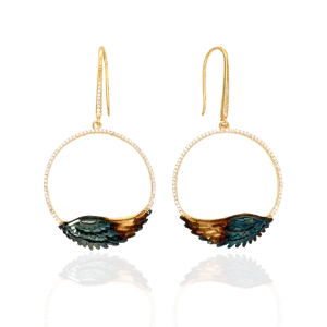 Feathered Halo Ember Earrings