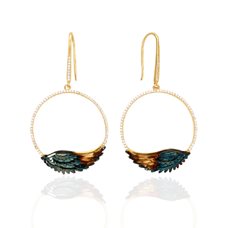 Feathered Halo Ember Earrings