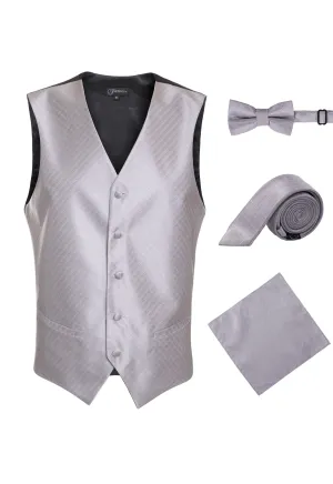 Ferrecci Mens 300-15 Grey Diamond Vest Set