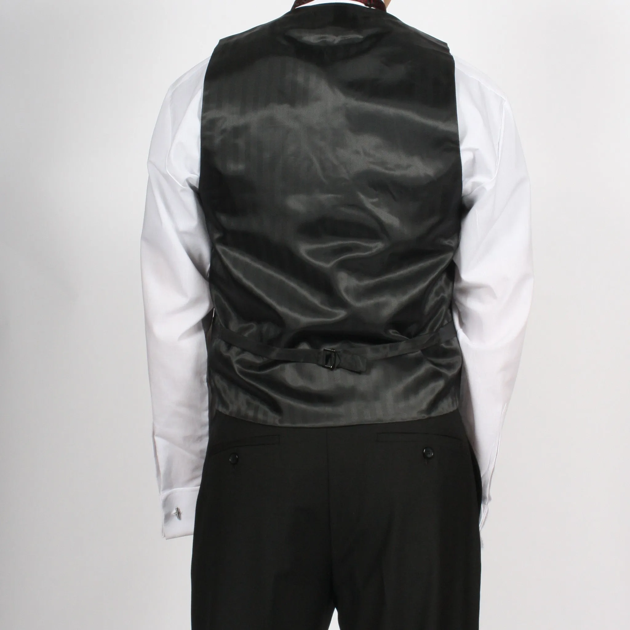 Ferrecci Mens PV50-2 Burgundy Black Vest Set