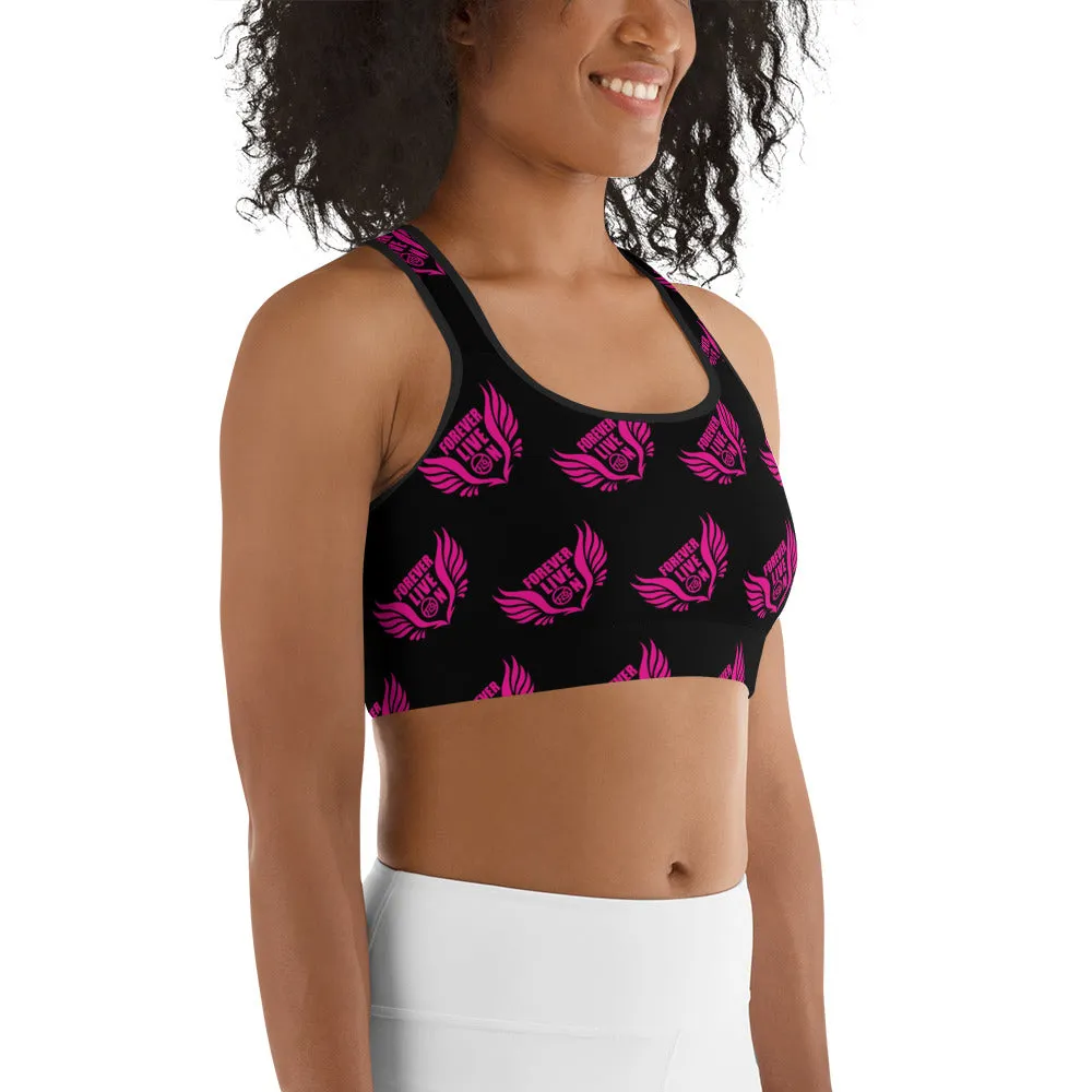 FLO Black & Pink Sports Bra