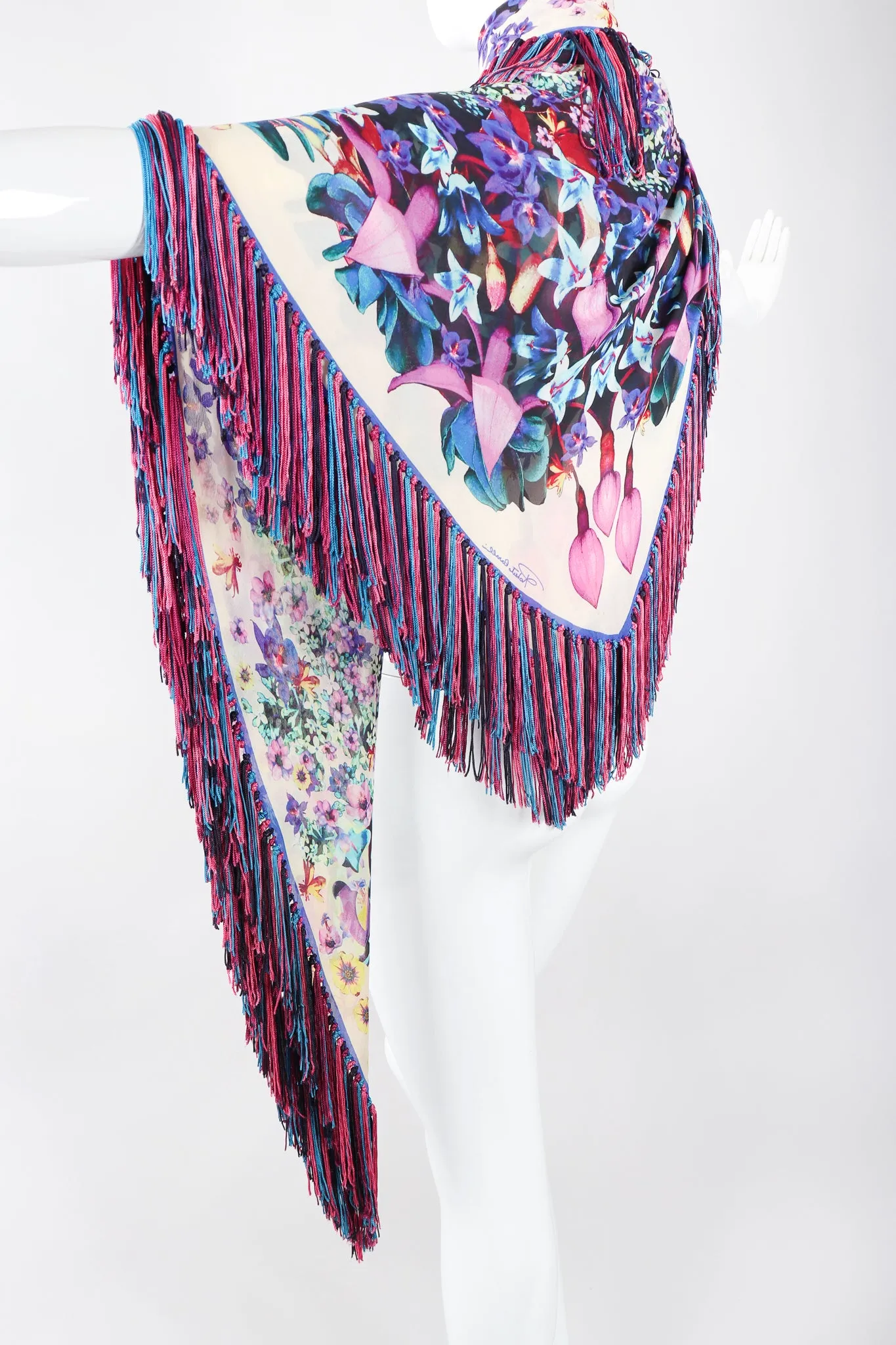 Floral Fringe Kaleidoscope Shawl