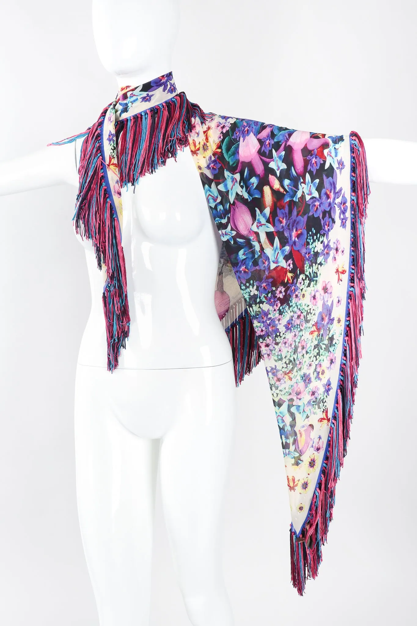 Floral Fringe Kaleidoscope Shawl