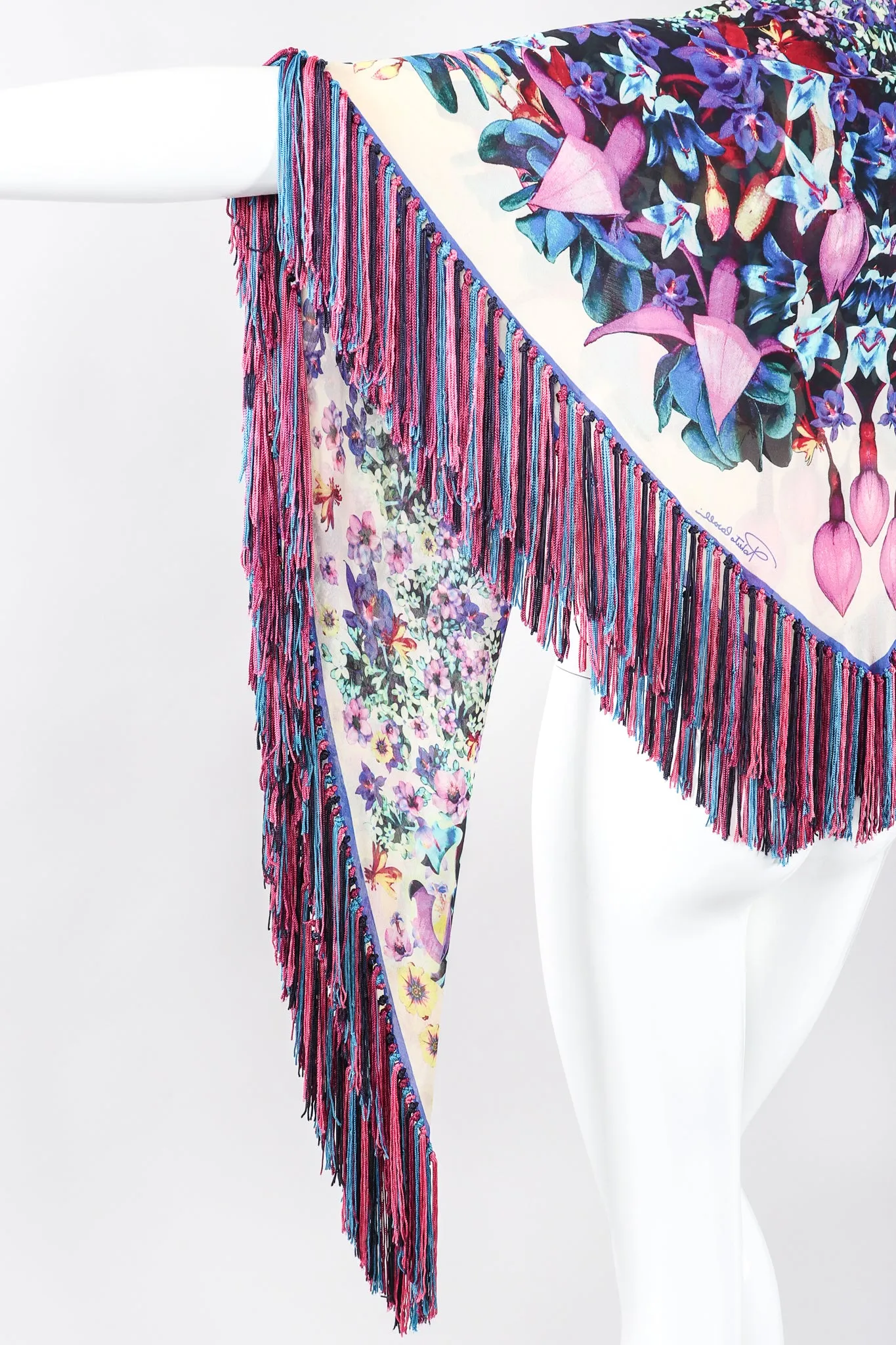 Floral Fringe Kaleidoscope Shawl