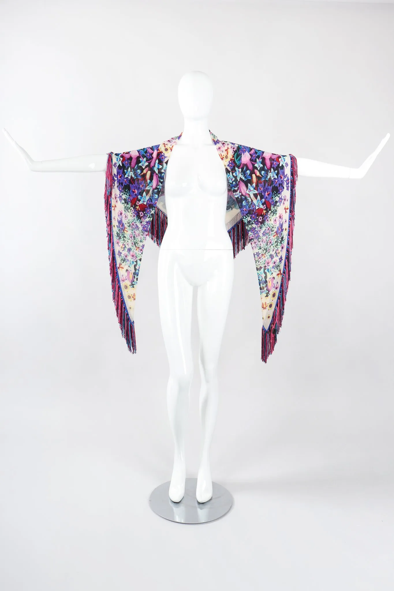 Floral Fringe Kaleidoscope Shawl