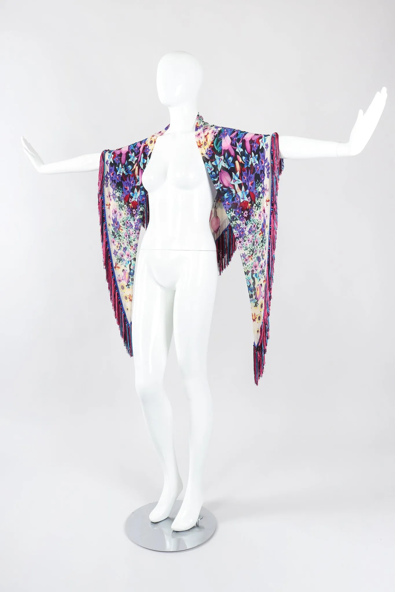 Floral Fringe Kaleidoscope Shawl