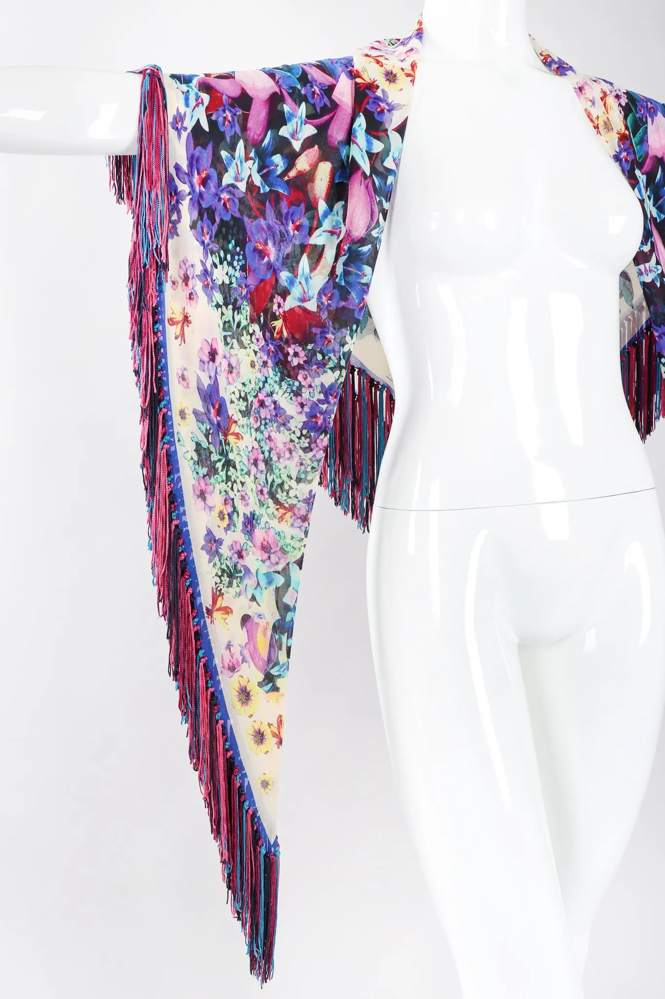 Floral Fringe Kaleidoscope Shawl