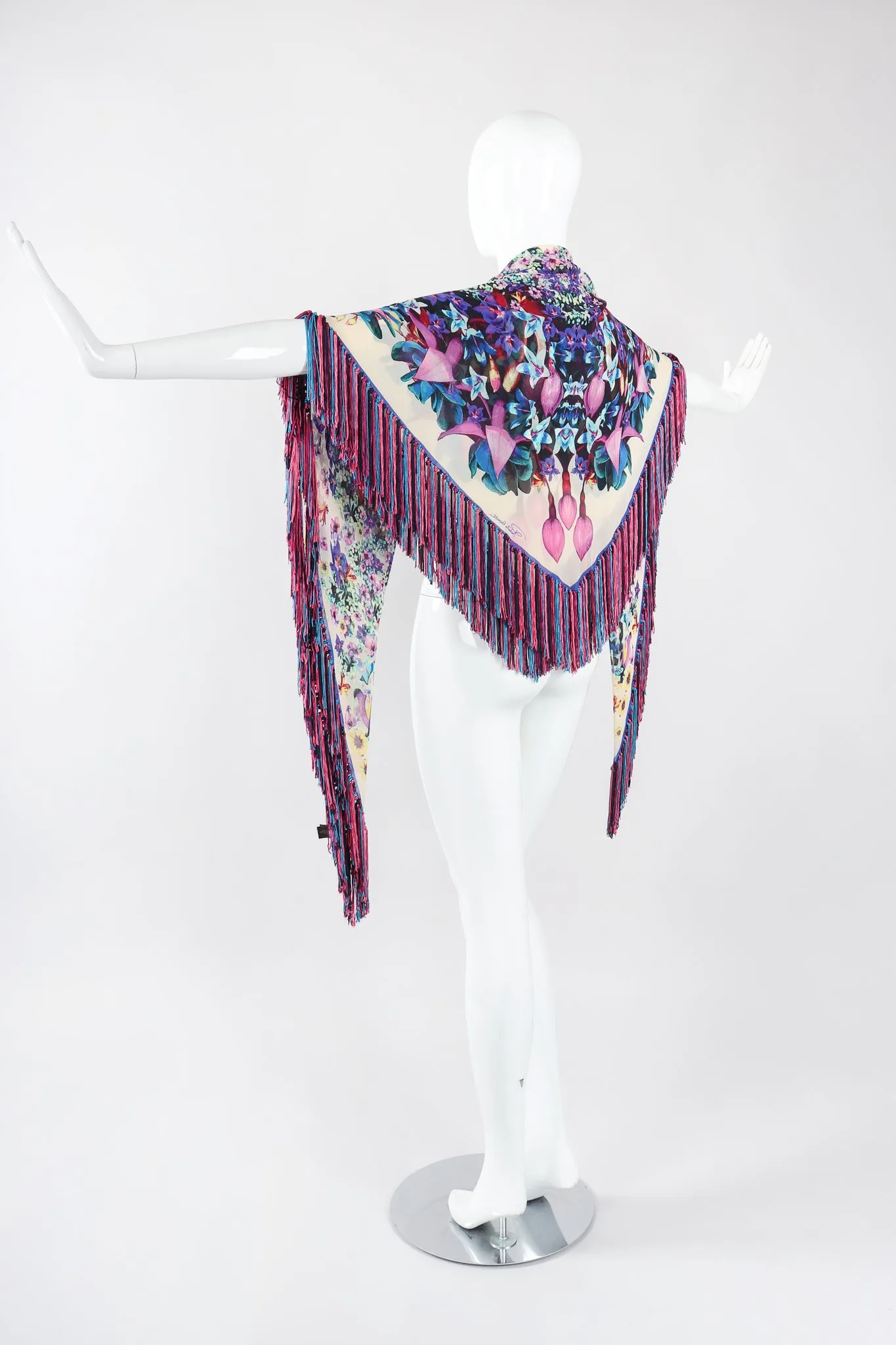 Floral Fringe Kaleidoscope Shawl