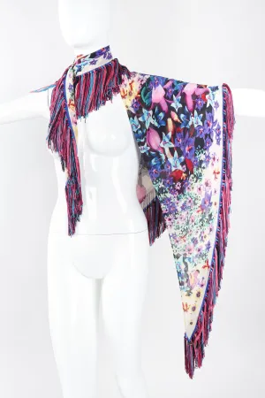 Floral Fringe Kaleidoscope Shawl
