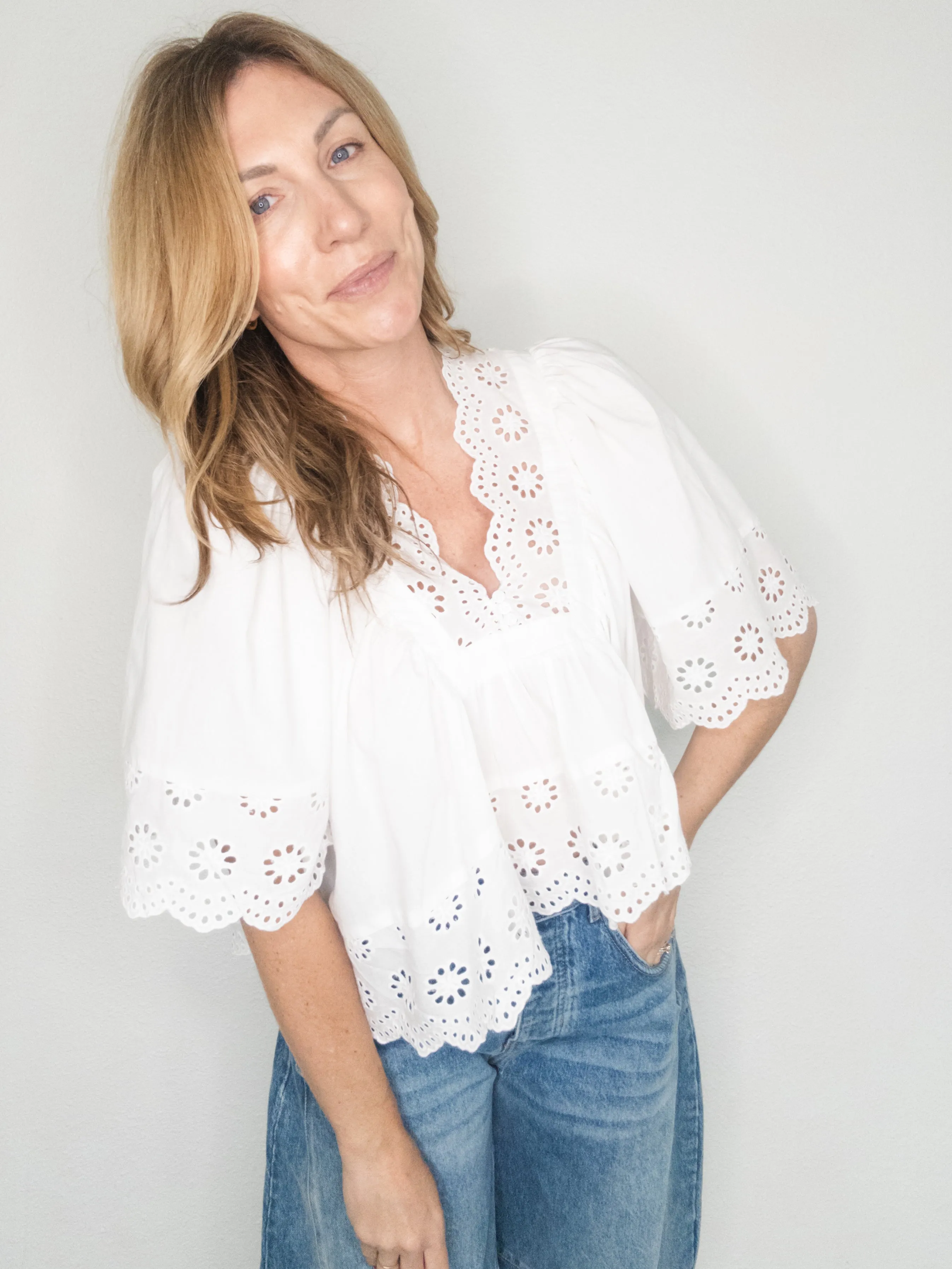 Flowing Hollow Lace Top