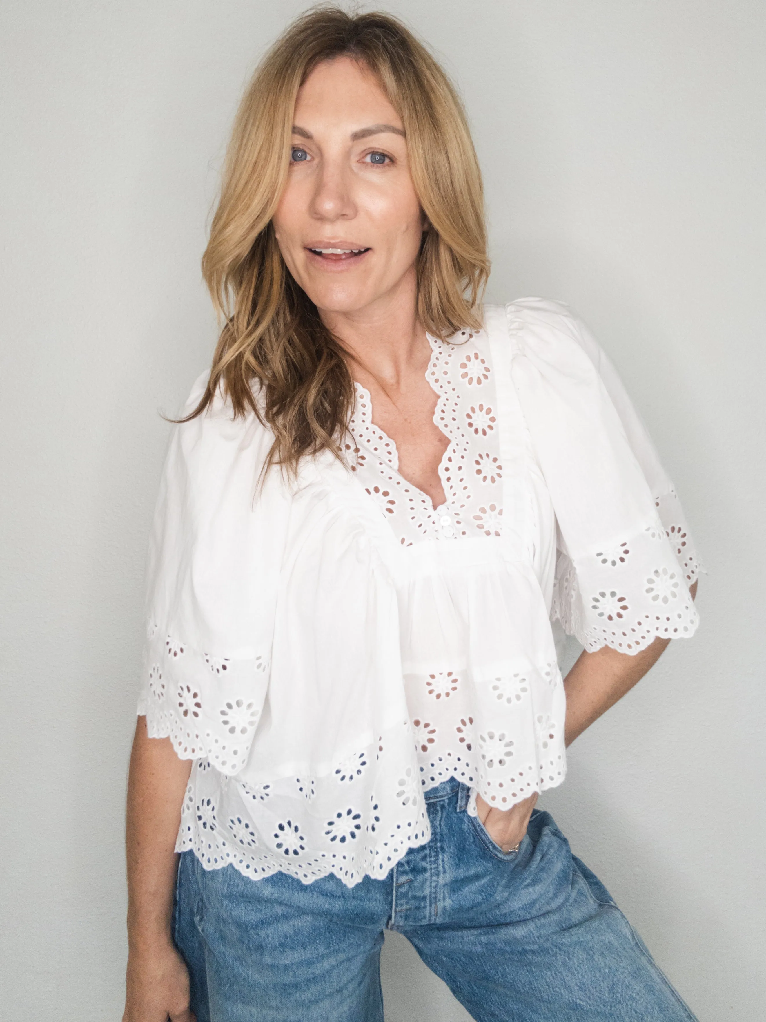 Flowing Hollow Lace Top