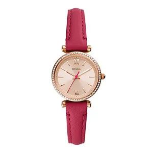 Fossil Analog Men's Watch Gold Plated Leather Strap - ES5006