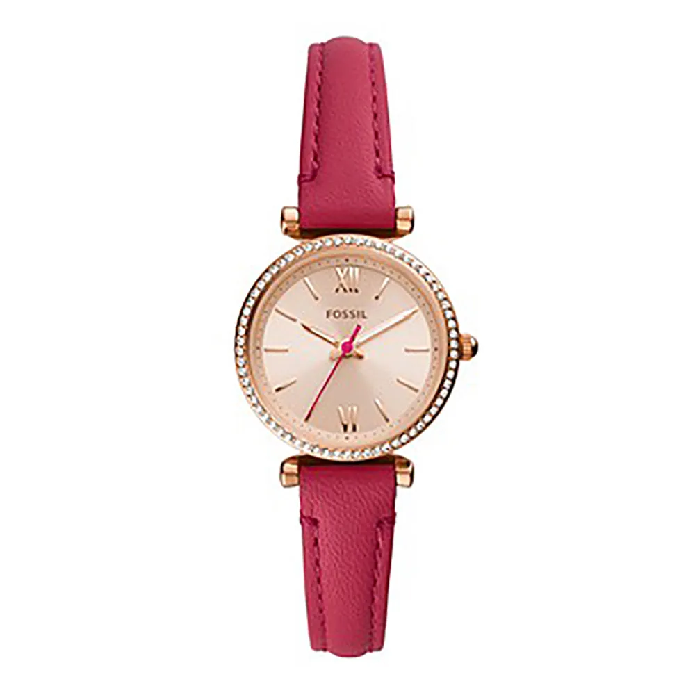 Fossil Analog Men's Watch Gold Plated Leather Strap - ES5006