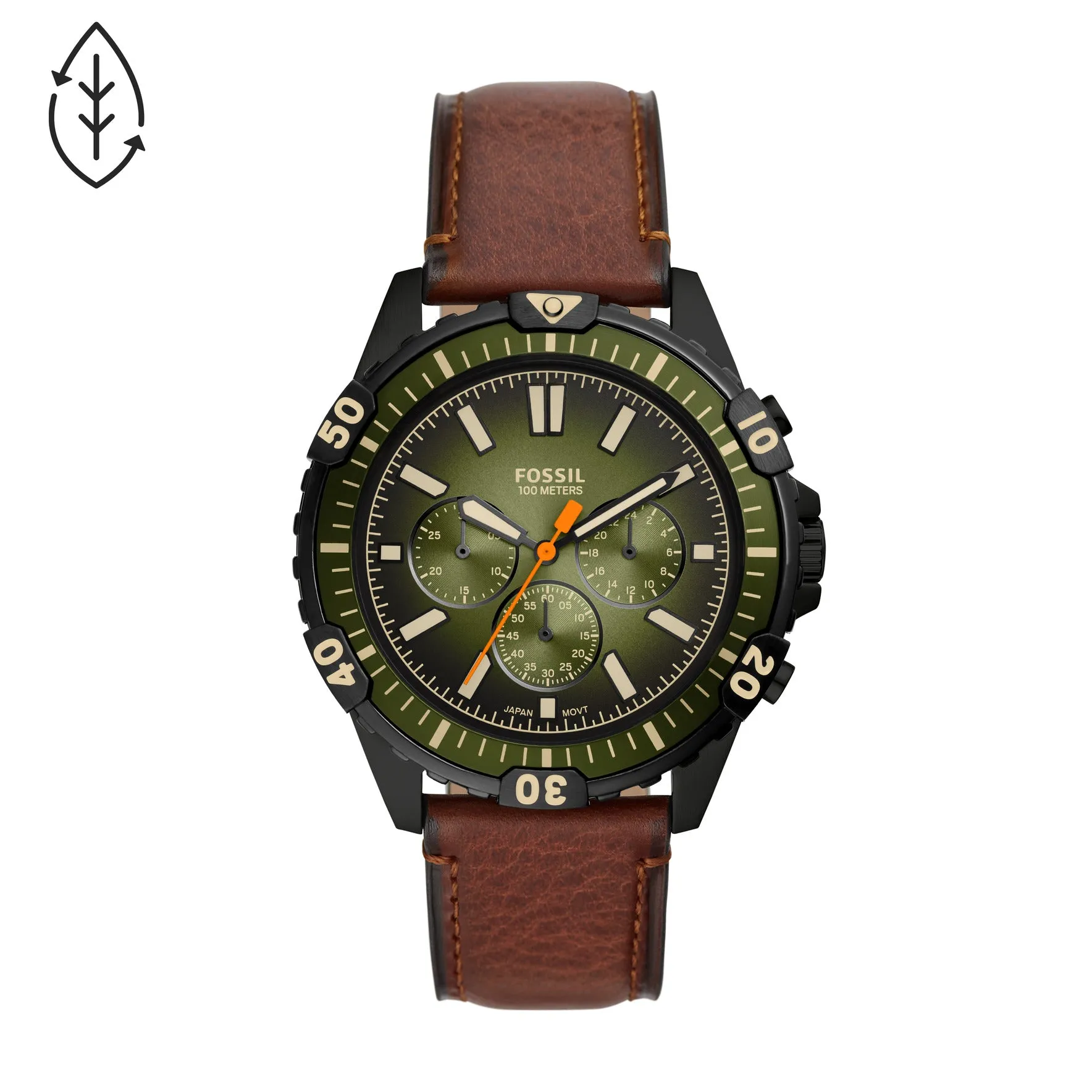 Fossil Analog Men's Watch Stainless Steel Leather Strap - FS5866